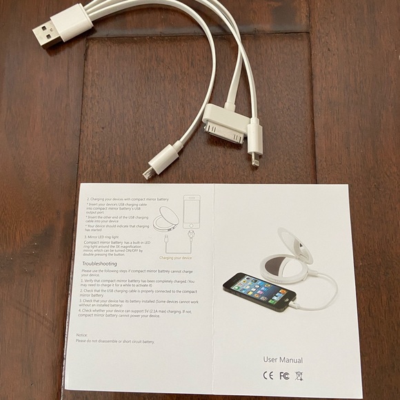 Restoration Hardware Lighted Compact Mirror Charger, Silver, NWT - Picture 10 of 11